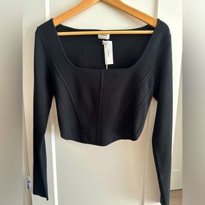 Aritzia - Cropped Bustier/Corset Sweater (Size L)